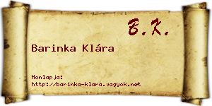 Barinka Klára névjegykártya