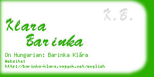 klara barinka business card